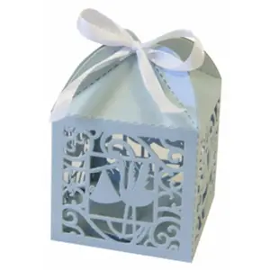 RueDeLaFete Lot 10 Boites dentelle carton CIGOGNE, 5x7,5cm Ciel pas cher