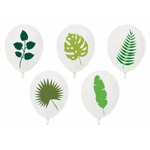 RueDeLaFete Lot de 5 grands Ballons 36cm Feuilles Tropicales pas cher