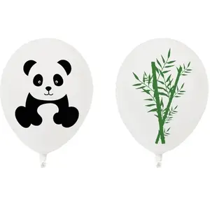 HOBI Ballons en latex - 8 pièces - Blanc - Panda ou bambou - Diamètre 25cm pas cher