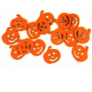RueDeLaFete Sachet de 15 Confettis de table CITROUILLES en bois, Orange pas cher