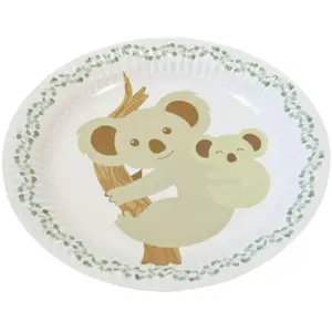 Assiettes en carton - VAISSELLE DE FÊTE - Koala - 18 cm - Lot de 6 - BlancVendu parruedelafete