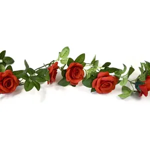 RueDeLaFete GUIRLANDE ROSES ARTIFICIELLES 1.50 M ROUGE pas cher