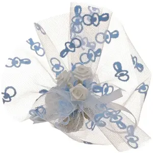 RueDeLaFete Sachet de 6 TULLES tétine, imprimées Bleu pas cher