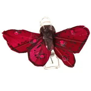 RueDeLaFete Sachet 4 Mini-Papillons STRASS sur pincette 3,5cm Bordeaux pas cher