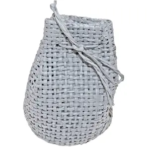 RueDeLaFete Sachet 6 bourses Tressées en Jute gris pas cher