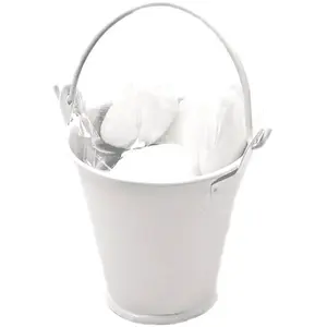 RueDeLaFete Sachet de 3 petits Seaux métal, Blanc pas cher