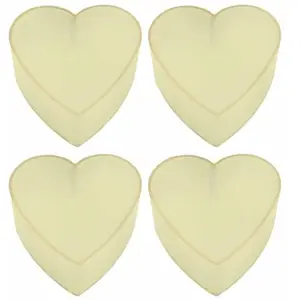 RueDeLaFete Paquet de 4 Bougies chauffe-plat COEUR, ivoire pas cher