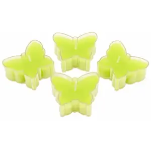RueDeLaFete Paquet de 4 Bougies chauffe-plat PAPILLON, Vert pas cher