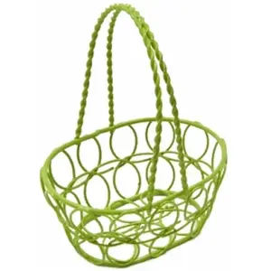 RueDeLaFete Panier ovale MéTALLIQUE 13cm Vert pas cher