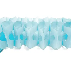 10 Guirlande en papier - Zinnia - Bleu ciel - 4 m - Mixte - Anniversaire pas cher