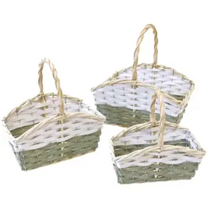 RueDeLaFete Lot 3 Grands Paniers Rectangulaires en osier 18cm, 23cm et... pas cher