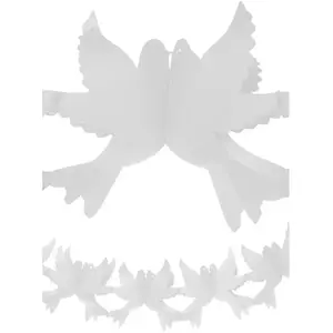 10 Guirlande en papier Colombes Blanches 2.2 mètres pas cher