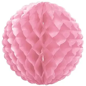 Comparateur de prix : Boule papier festonnée à suspendre - Rose
