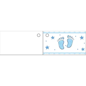 HOBI 10 étiquettes papier pied bleu Baptême Garçon pas cher