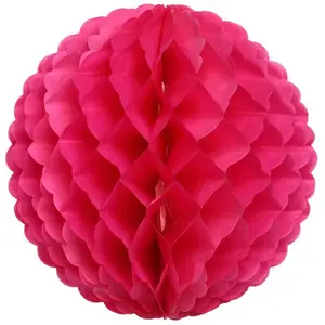 RueDeLaFete Boule papier festonnée à suspendre - Fuchsia pas cher
