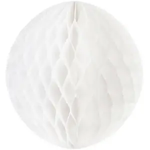 RueDeLaFete Boule papier festonnée à suspendre - Blanc pas cher