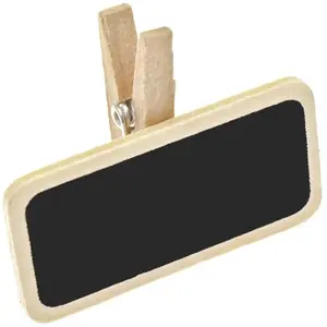 RueDeLaFete Lot de 12 mini ardoise sur pince en bois naturel pas cher