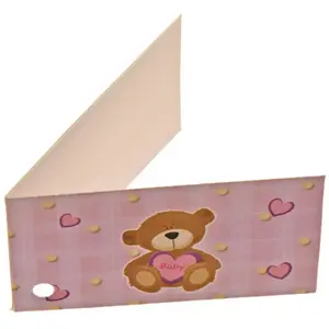 RueDeLaFete 10 étiquettes baptême fille ours - CTB08091/10 pas cher