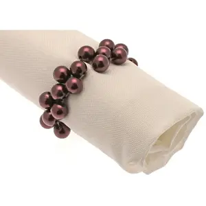 Sachet de 2 ronds de serviette en Perles, ChocolatVendu parruedelafete
