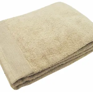 Maxi drap de bain micro-coton 600 grm² uni Blanc des Vosges - Beige pas cher