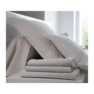 Blanc des Vosges Uni Percale Taie de traversin Coton Lin 90 x 190 cm pas cher