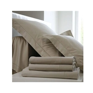 Blanc des Vosges Uni 57 Fils Taie, Coton, Ficelle, 65x65 cm pas cher