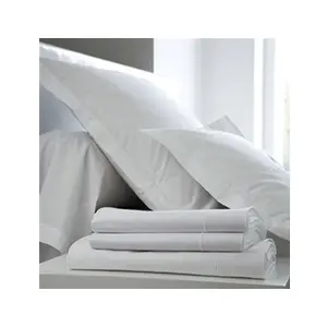 Blanc des Vosges Uni 57 Fils Taie, Coton, Blanc, 50 x 75 cm pas cher