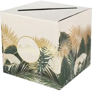 SANTEX 1 Tirelire urne anniversaire Jungle Tropicale Chic "Happy Birthday" 20cm REF/8542 pas cher