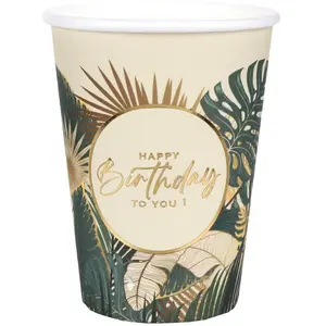 Comparateur de prix : Santex mariage 10 GOBELETS CARTON ANNIVERSAIRE JUNGLE 27CL VERT