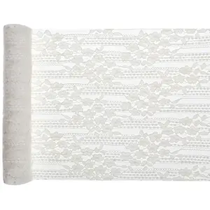 SANTEX 1 Chemin de table coton dentelle ivoire 28 x 250 cm REF/8513 Thème Champêtre/Bohème pas cher
