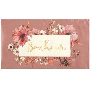 SANTEX 20 SERVIETTES AMOUR FLORAL 40X33CM TERRACOTTA pas cher