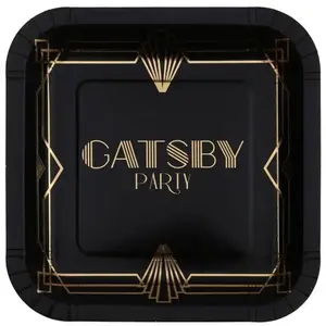Comparateur de prix : Paquet de 10 Assiettes carrées carton Gatsby Party 23cm