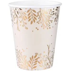 Comparateur de prix : Lot de 10 Gobelets Noël Feuilles d'hiver 25cl, ivoire