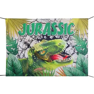 Comparateur de prix : Grande Bannière Toile de fond Jurassic Dinosaure 210cm