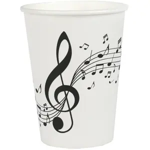 Comparateur de prix : Lot de 10 Gobelets Musique Clé de sol, Blanc 25cl