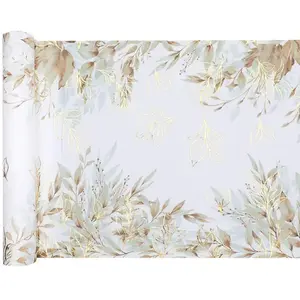 SANTEX Chemin de table Feuillage 3m, Naturel FETE-8424ROSE pas cher