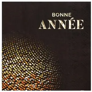 RueDeLaFete 10 SERVIETTES PAPIER ANNÉE GOLDEN 33CM NOIR pas cher