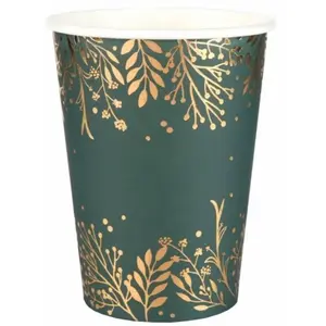 Comparateur de prix : Lot de 10 Gobelets Noël Feuilles d'hiver 25cl, Vert sapin