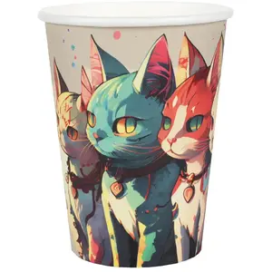 Santex 10 GOBELETS CARTON MANGA 27CL MULTICOLORE pas cher