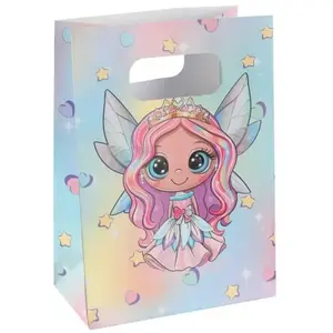 SANTEX 10 Sachets pour fête anniversaire enfant multicolore18cm REF/8452 Thème fée & Licorne pas cher