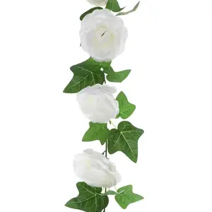 Comparateur de prix : Guirlande de roses blanches & lierre 1m