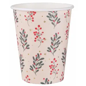 Comparateur de prix : Lot de 10 Gobelets Houx de Noël 25cl