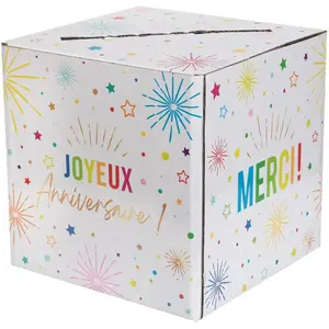 RueDeLaFete Tirelire Anniversaire Festicolor - Blanc pas cher