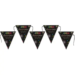 Comparateur de prix : RueDeLaFete Banderole Anniversaire Festicolor - Noir