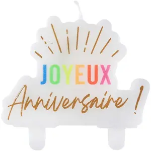 RueDeLaFete Bougie Anniversaire Festicolor - Blanc pas cher