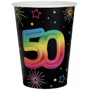 Lot de 6 Gobelets Anniversaire Festicolor, 50 ansVendu parruedelafete