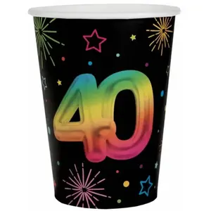 Lot de 6 Gobelets Anniversaire Festicolor, 40 ansVendu parruedelafete