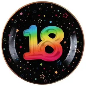 Comparateur de prix : Paquet de 6 Assiettes Anniversaire Festicolor, 18 ans