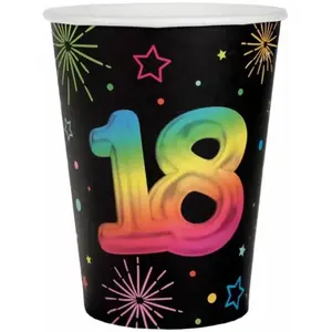 Lot de 6 Gobelets Anniversaire Festicolor, 18 ansVendu parruedelafete