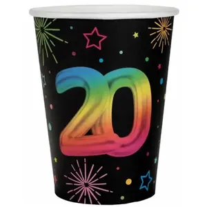Lot de 6 Gobelets Anniversaire Festicolor, 20 ansVendu parruedelafete